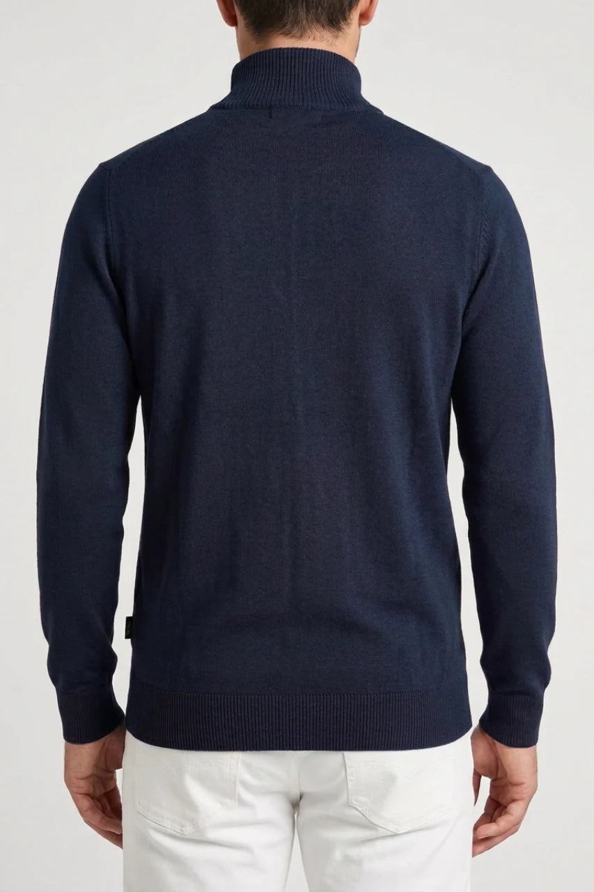 Maglione uomo Refrigue a collo alto e mezza zip