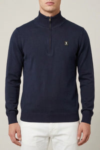 Maglione uomo Refrigue a collo alto e mezza zip