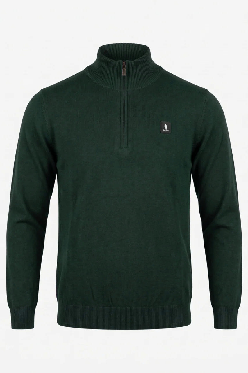 Maglione uomo Refrigue a collo alto e mezza zip