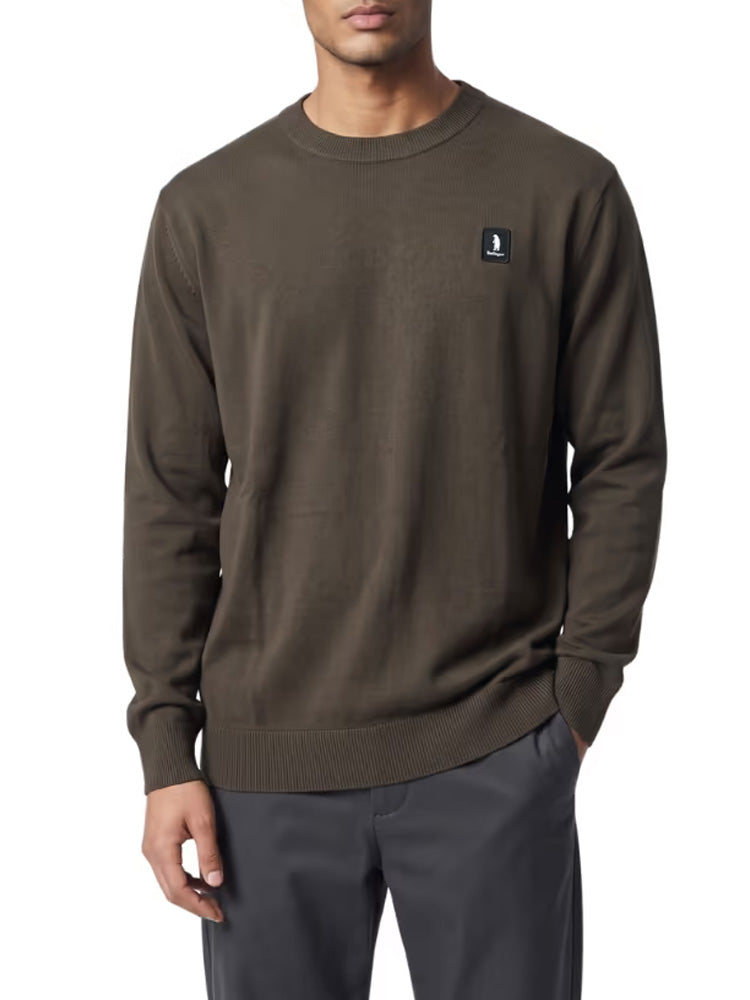Refrigue maglia girocollo in misto viscosa con patch logo REFRIGUE