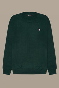 Refrigue maglia girocollo in misto viscosa con patch logo REFRIGUE