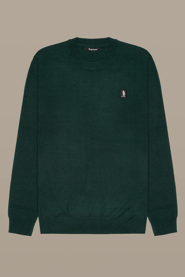 Refrigue maglia girocollo in misto viscosa con patch logo REFRIGUE