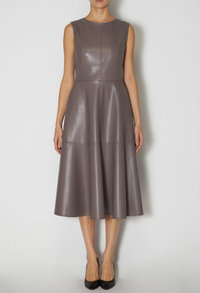 Abito Midi Girocollo Smanicato In Ecopelle ICONA