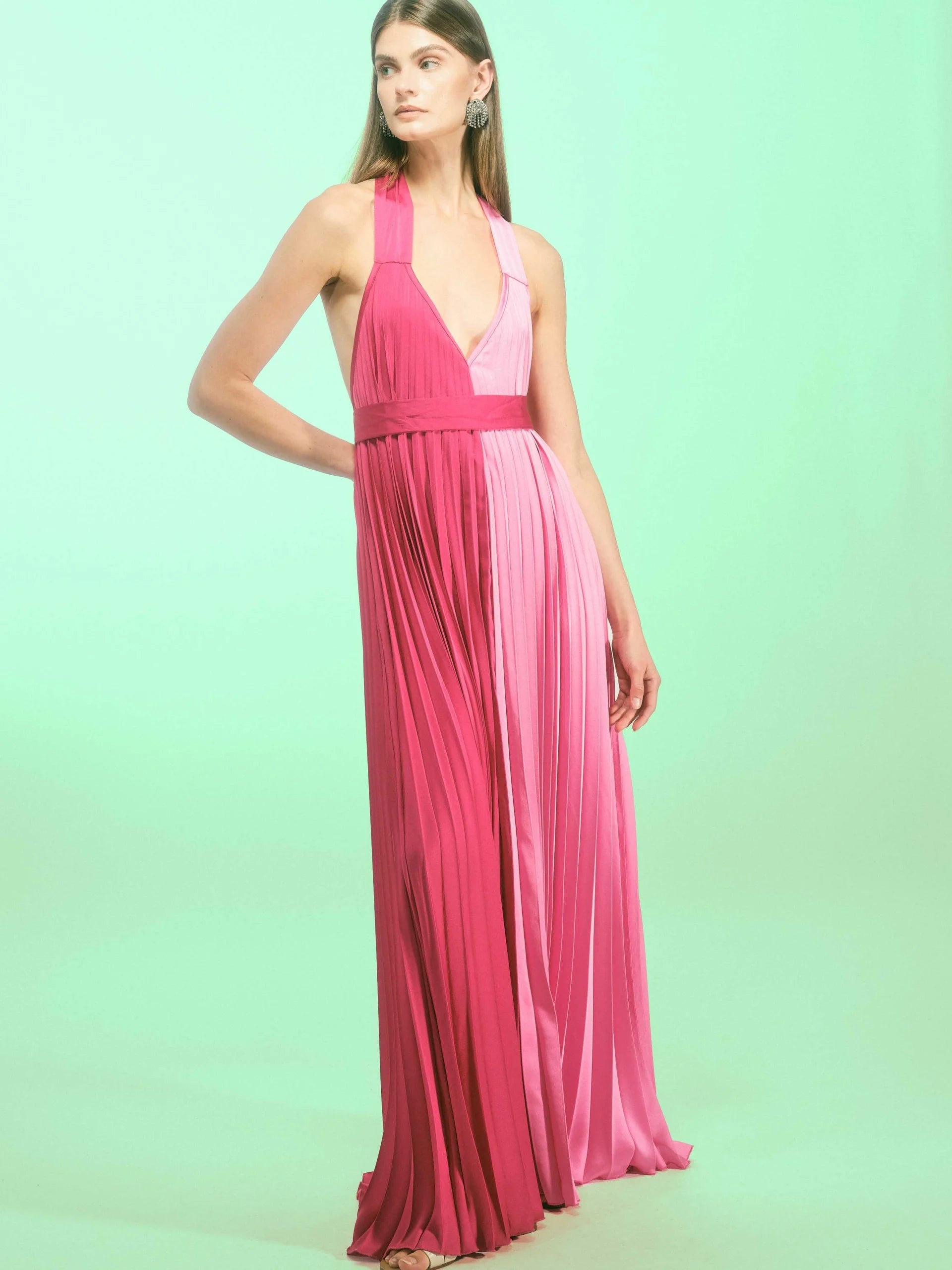 Abito bicolore plissè Kaos