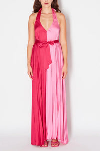 Abito bicolore plissè Kaos