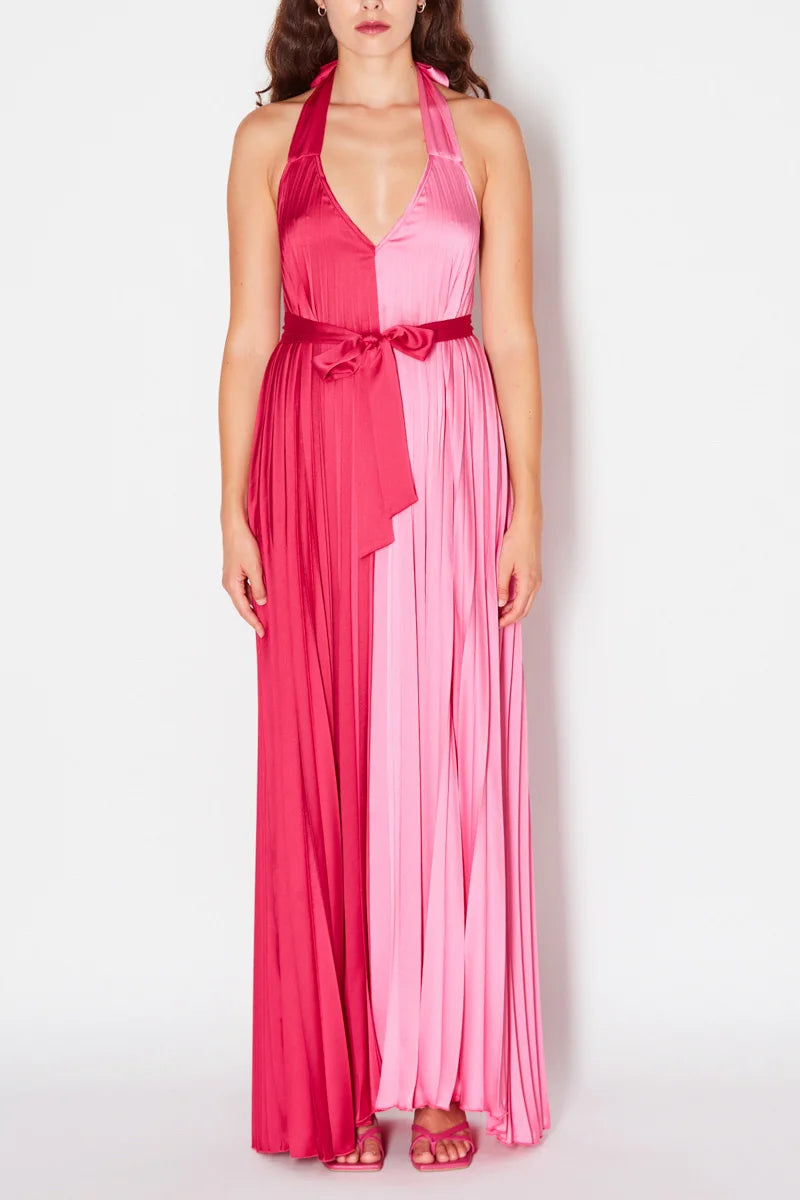 Abito bicolore plissè Kaos