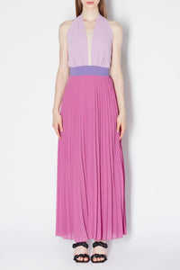 Abito lungo plissé in georgette Kaos