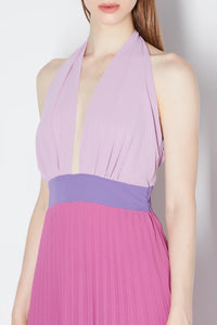 Abito lungo plissé in georgette Kaos