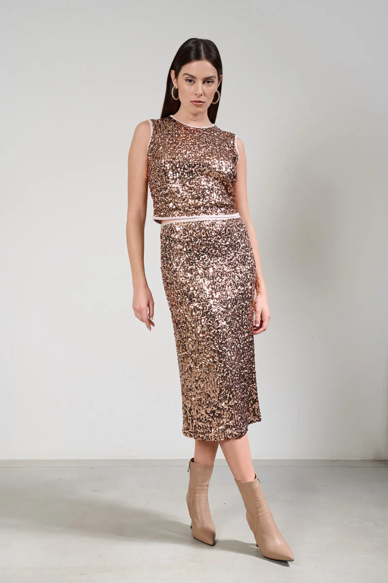 Gonna Midi con paillettes KAOS