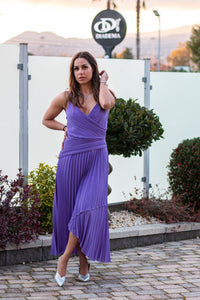 Abito plissé con scollo a cuore Kaos