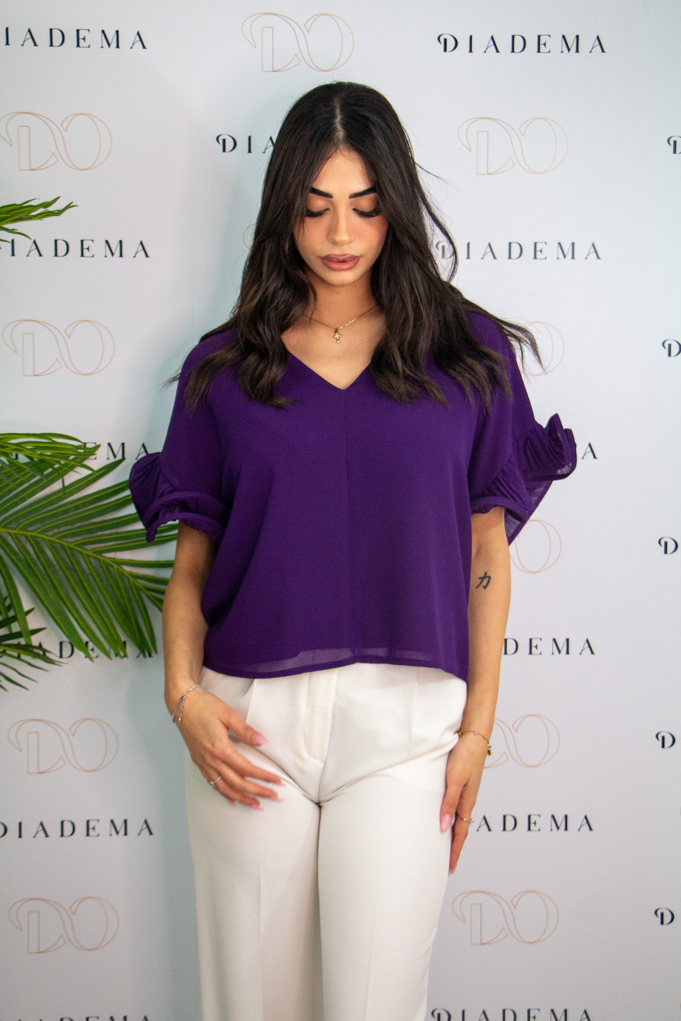 Blusa donna con rouches Kaos