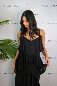 Abito asimmetrico con volant Kaos