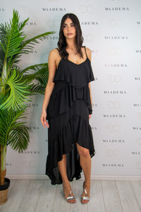 Abito asimmetrico con volant Kaos