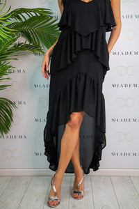 Abito asimmetrico con volant Kaos