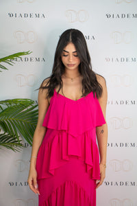 Abito asimmetrico con volant Kaos