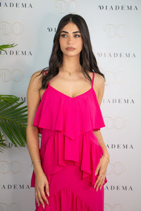 Abito asimmetrico con volant Kaos