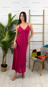 Abito lungo fucsia Kaos