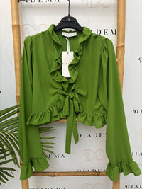 Blusa aperta con rouches Kaos