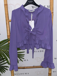Blusa aperta con rouches Kaos