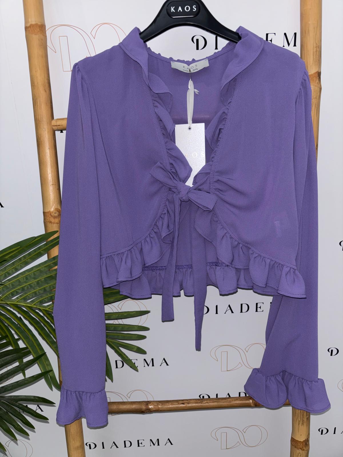Blusa aperta con rouches Kaos
