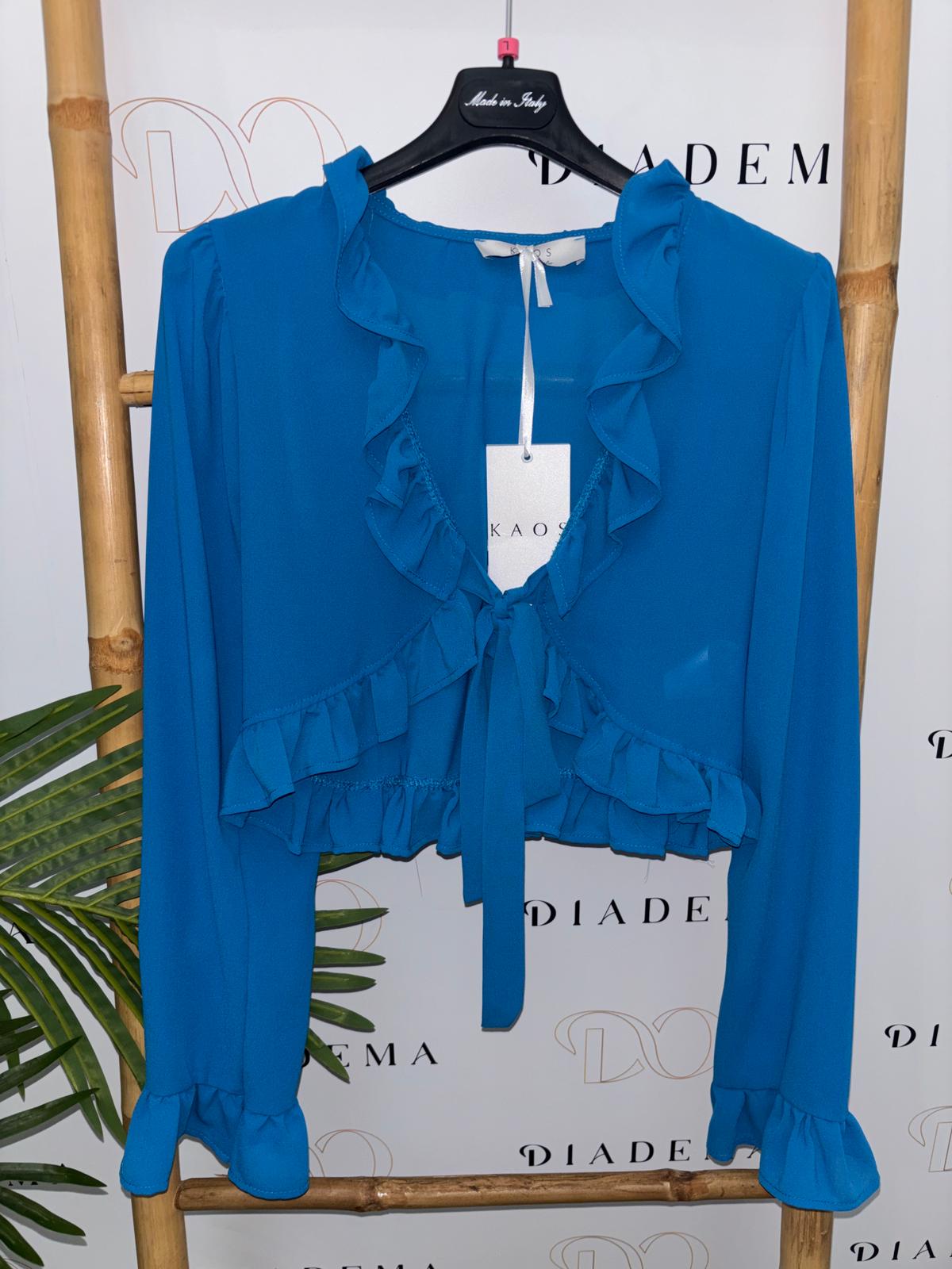 Blusa aperta con rouches Kaos