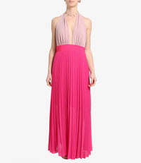 Abito lungo plissé in georgette Kaos