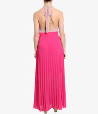 Abito lungo plissé in georgette Kaos